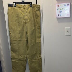 David Taylor Easy Care Back Elastic Flat Front Casual Pants 38/30 New